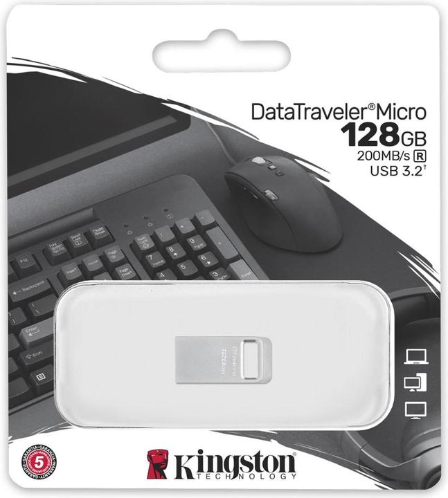 Image du produit Kingston DataTraveler Micro (128 Go, USB-A, USB 3.2)