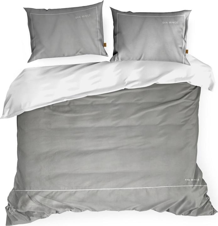 Produktbild Eurofirany Bettzeug 220x200 cm von Baumwollmakosatingrau, weiss mit dem Eva -Minge Eva 10 -Logo (Bettwäsche Set, 220 x 200 cm)