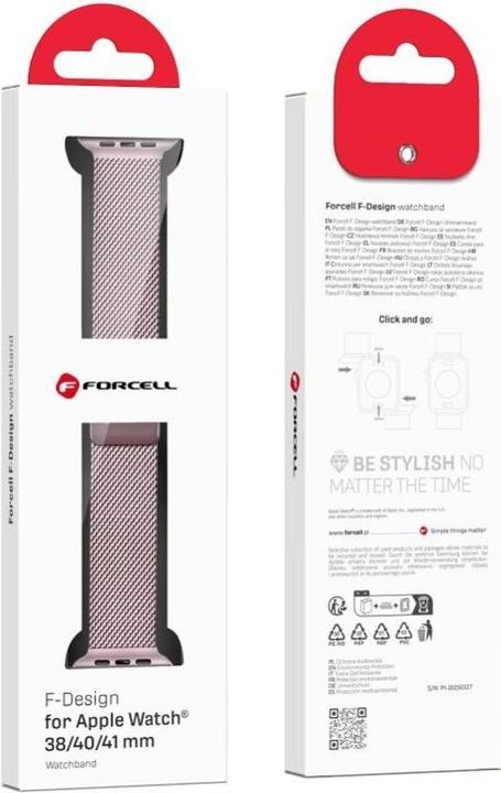 Image du produit Forcell Bracelet pour Apple Watch F-Design FA14 acier magnétique 38 / 40 / 41 mm rose (Acier inoxydable)