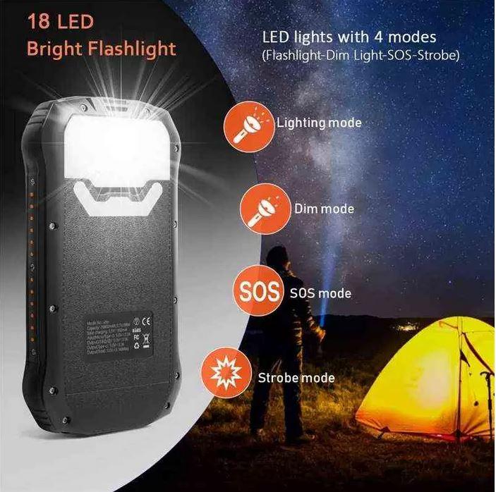 Produktbild PhoneLook Solar Power Bank i26s 26800mAh portable Fast Charging LED IP66 Ultra Capacity (26800 mAh)