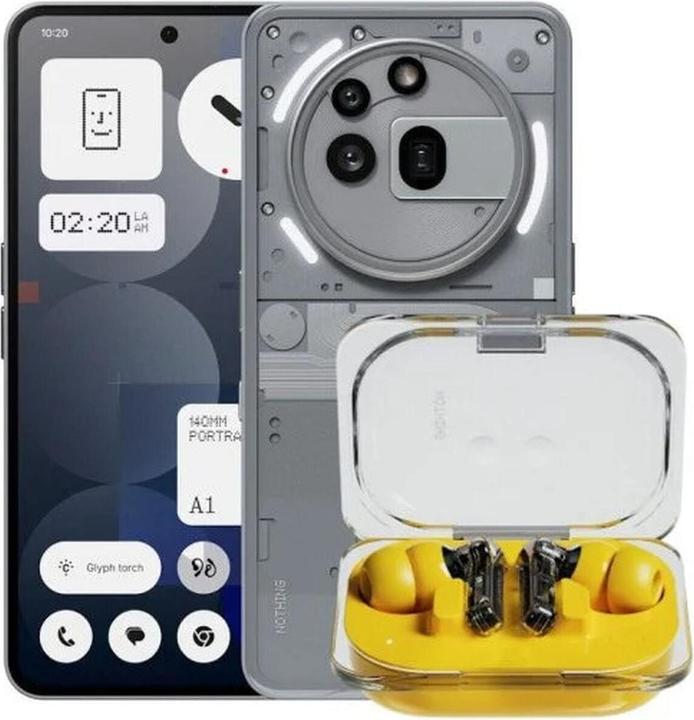 Nothing Smartphone A10400167-BUNDLE2 12 GB RAM 256 GB Gelb Grau (256 GB, Grey, Yellow, 6.70", Dual SIM, 4G)