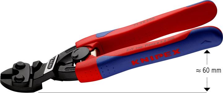 Image du produit Knipex Coupe-boulon compact DIN ISO 5743 L.200mm forme 2 avec facette 20Grad gew. schwarz atram. schlank... (265 mm)