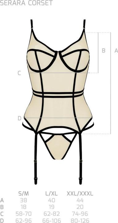Produktbild Passion PE Serara corset & thong beige S/M (S, M)