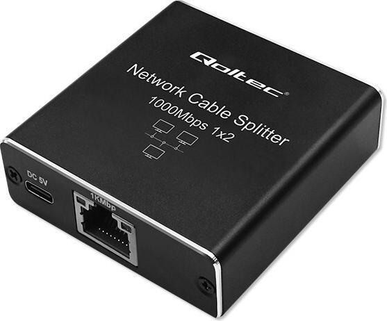 Qoltec Splitter Mini SWITCH 1x2 Port RJ45 1000Mbps (3 ports)