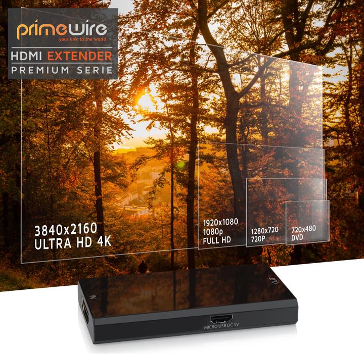 Produktbild Primewire HDMI 2.0b Extender / Verstärker UHD 2160p 60Hz, HDMI-Buchse zu HDMI-Buchse (0.75 m, HDMI, 2.0b)
