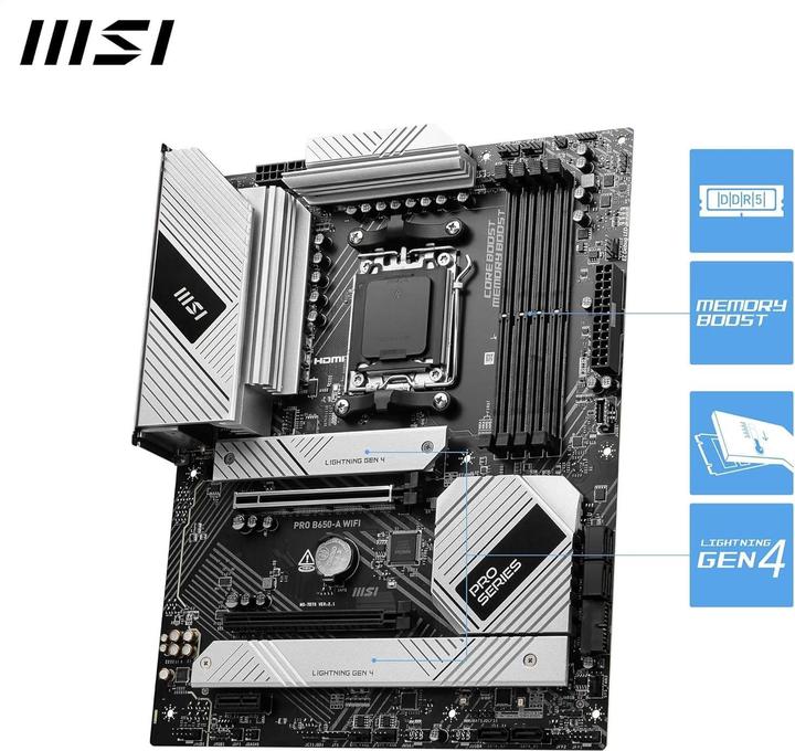 Actual product image MSI PRO B650-A WIFI (AM5, AMD B650, ATX)