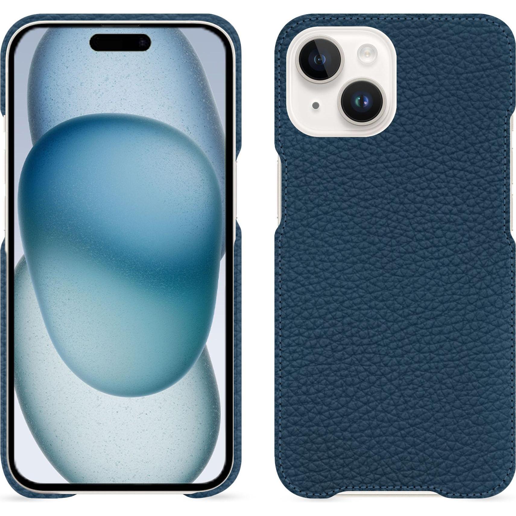 Noreve Lederschutzhülle (Apple iPhone 15), Smartphone Hülle, Blau