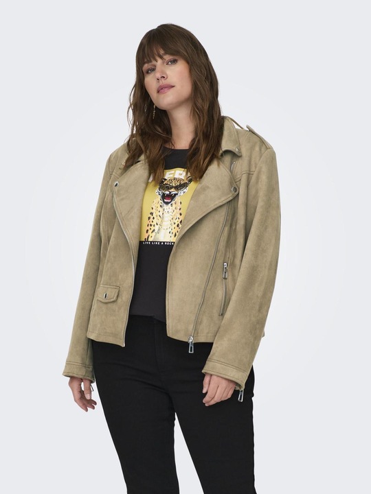 Actual product image Only Fly-away collar curve jacket Biker jacket in leather look (46)