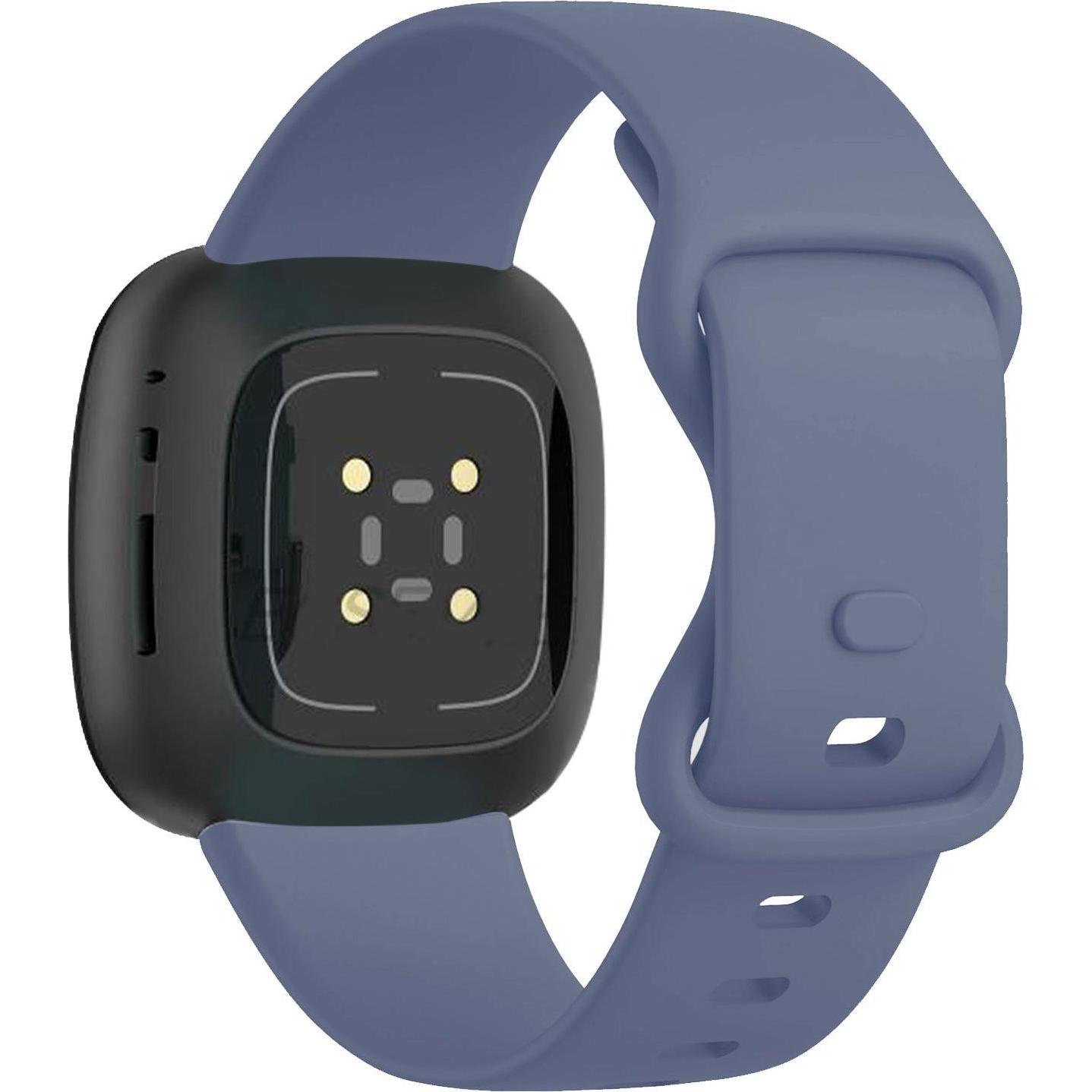 Thumbnail - Strap-it Silikon Armband (Silikon, Versa 3), Uhrenarmband, Blau, Grau