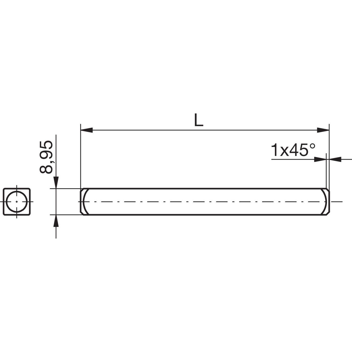 Thumbnail - ECO, Türgriff + Fenstergriff, Vierkantstift 9x130mm Drückerstift für Türgriffe Türbeschlag, Stahl verzinkt (Türgriff)