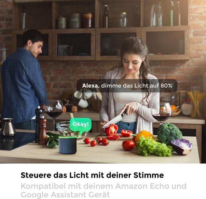 Actual product image B.K.Licht WIFI LED bulb, set of 2, GU10/5.5W/350lm (GU10, 350 lm, 2x)