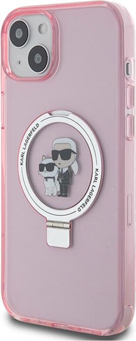 Actual product image Karl Lagerfeld KLHMP15MHMRSKCP iPhone 15 Plus 6.7" różowy/pink hardcase Ring Stand Karl&Choupettte M (Apple iPhone 15 Plus)