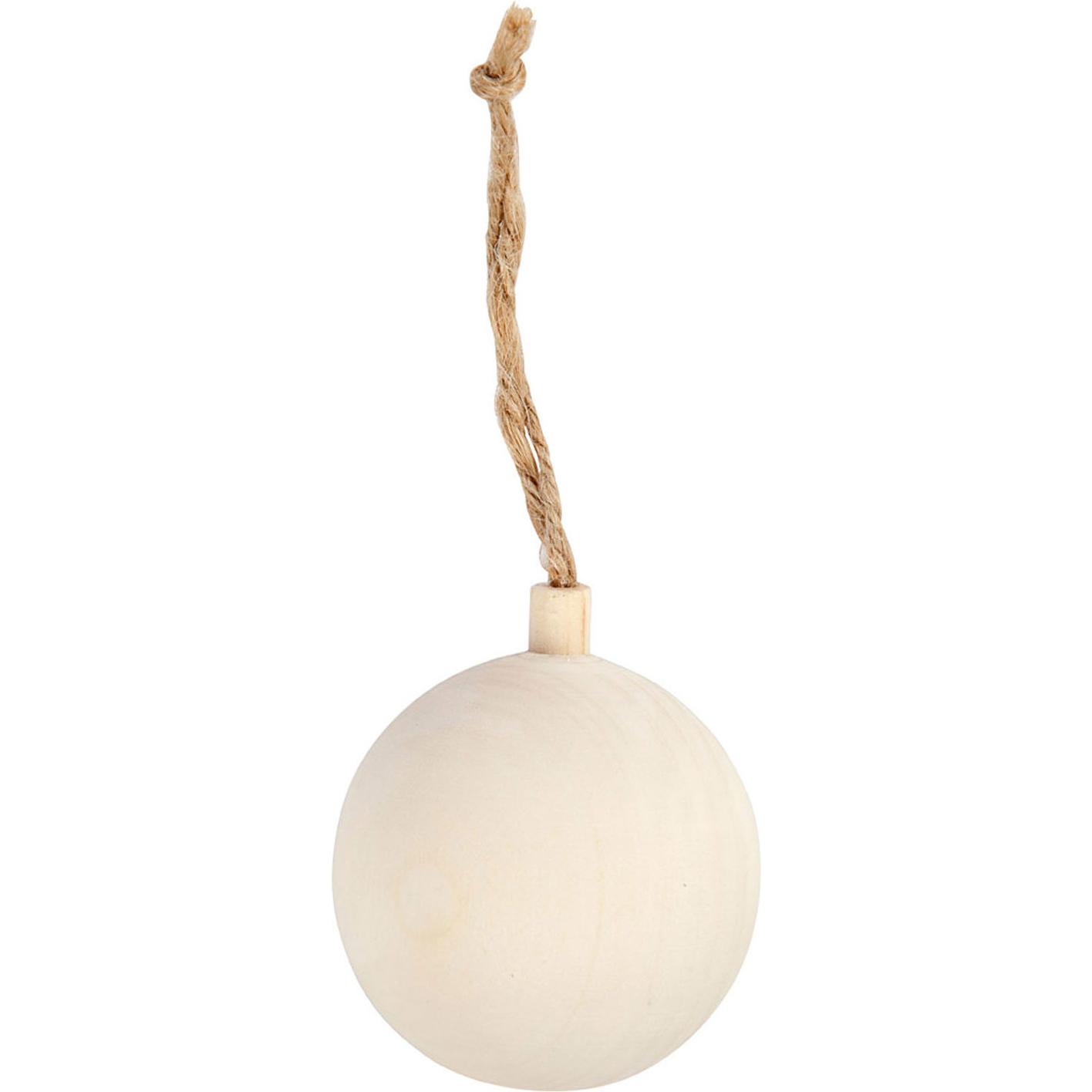 Creativ Company, Weihnachtsdeko, Kerstbal Hanger Hout, 5,5cm