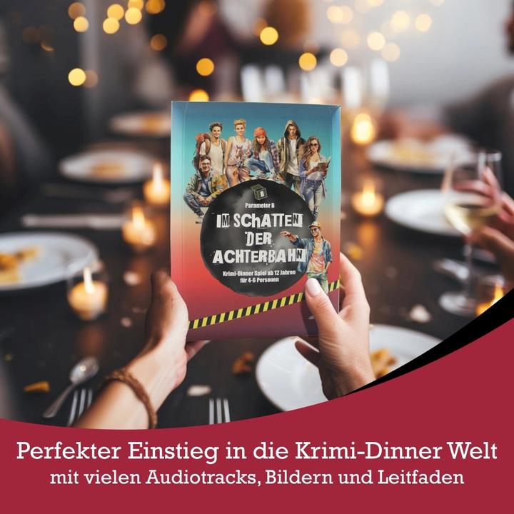 Actual product image Pegasus In the shadow of the rollercoaster - murder mystery dinner game for 4 people (German)