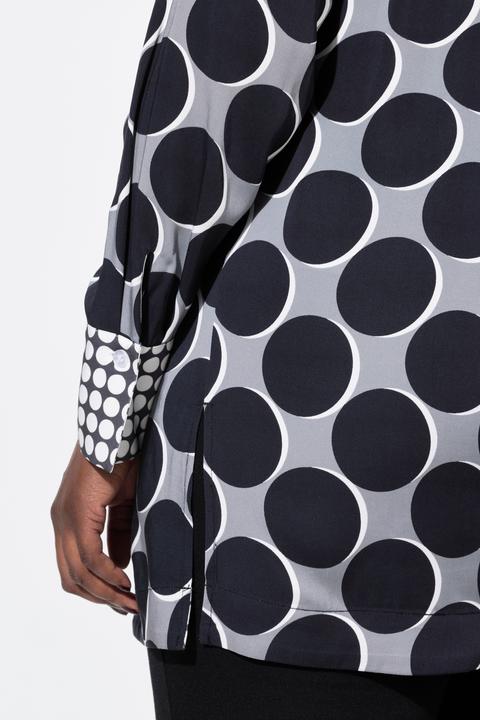 Actual product image Ulla Popken Mixed Polka Dot Long Sleeve Tunic Blouse (46, 48)