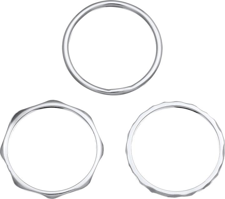 Immagine prodotto Elli Anello a fascia impilabile Set di 3 anelli in argento 925 (54, 925 Argento)