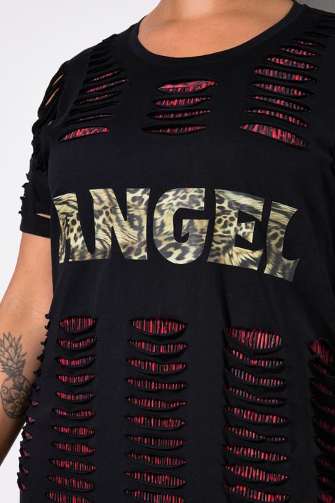 Produktbild Angel of Style T-Shirt, Komfort Fit, Schlitze, Leo-Schriftzug (52)