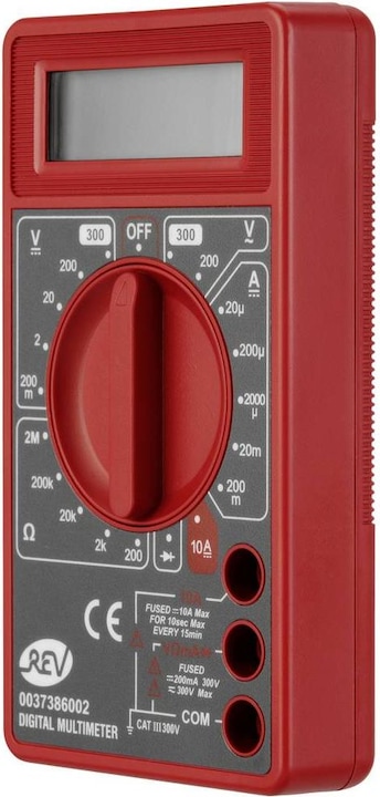 Produktbild REV Vielfachmessgerät Basic sw/rt Hand-Multimeter digital CAT III (CAT III)