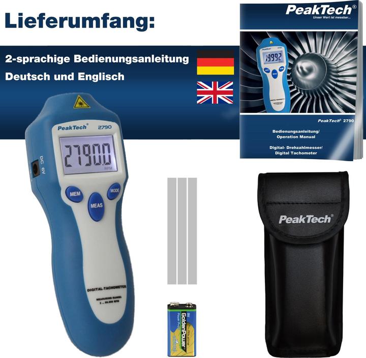 Produktbild Peaktech P 2790 Drehzahlmessgerät (Messgerätkoffer)