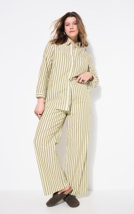 Image du produit Studio Untold Pantalon rayé, coupe Wide Legs et taille élastique (46)