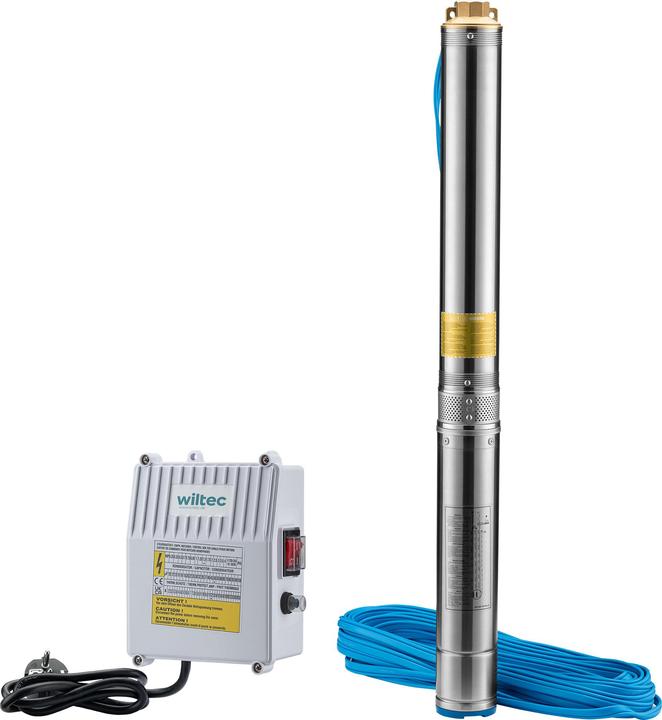 Wiltec 4" Tiefbrunnenpumpe 1100W Wasserpumpe 6000l/h Tauchpumpe Brunnenpumpe