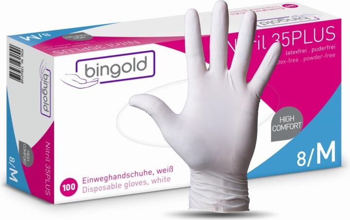 Produktbild Bingold Nitril 35PLUS, weiss M (M)