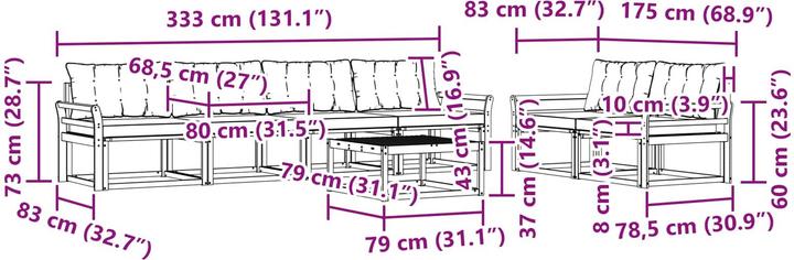 Produktbild vidaXL Outdoor-Sofa