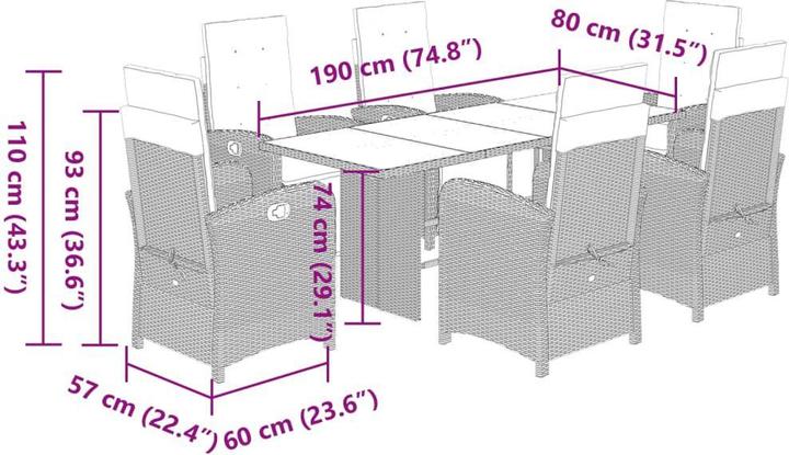 Produktbild vidaXL Garten Essgruppe