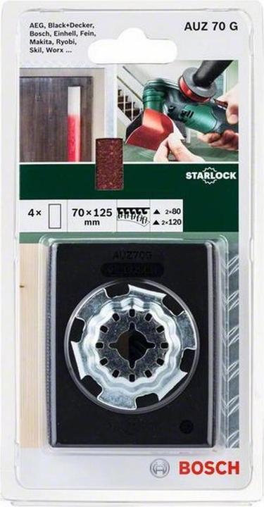 Produktbild Bosch Zubehör Starlock Profilschleifer AUZ 70 G mit 4 Schleifblättern, 70 x 125 mm (120, 80)