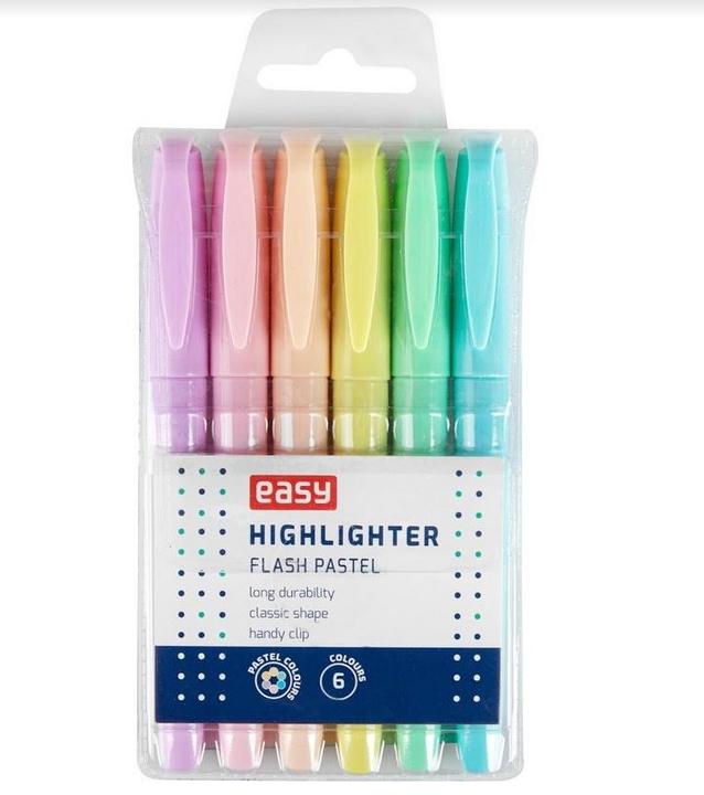 Actual product image Easy Stationery Flash Pastel Textmarker 6 Farben EINFACH (6 x)