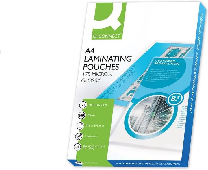 Image du produit Q-Connect Pochette de plastification A4 (A4, 100 pièce(s), 175 µm)