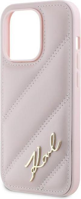 Produktbild Karl Lagerfeld KLHCP14XPQDSMGP iPhone 14 Pro Max 6.7" różowy/pink hardcase Diagonal Quilted Script (Apple iPhone 14 Pro Max)