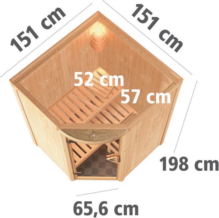 Produktbild Karibu Sauna Asmada Eckeinstieg (Ohne Ofen)