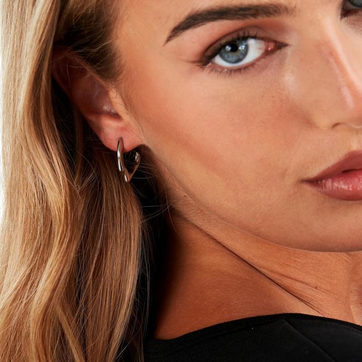 Produktbild Trussardi Graceful steel hoop earrings T-Design TJAXA06