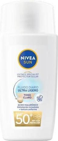 Produktbild NIVEA Ultra-leichter Sonnenfluid Heller Ton SPF 50+ Gesichtssonnenschutz (Sonnencreme, SPF 50+, 40 ml)