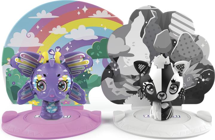 Actual product image Spin Master Zoobles Animals Rainbow Butterfly and -White Fox - 2 collectible figures with transformation
