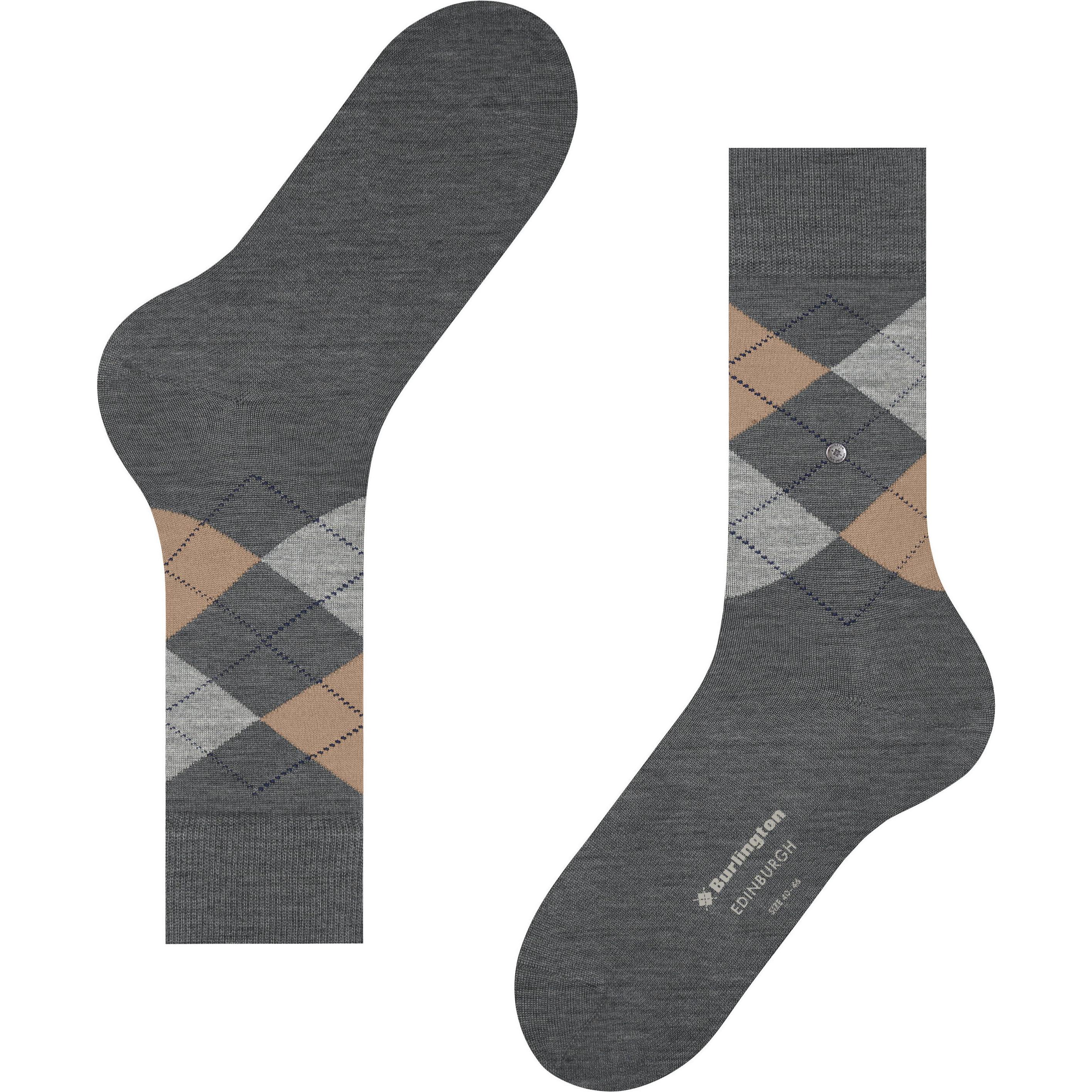 Thumbnail - Burlington, Herren, Socken, Edinburgh SO, Grau, (Einzelpack, 40 - 46)