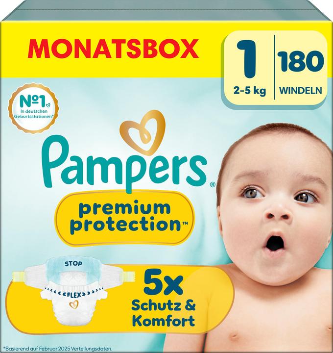Pampers Premium Protection (Size 1, Monthly box, 180 pcs.)