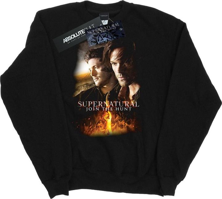 Actual product image Supernatural Mens Flaming Poster Sweatshirt (L)