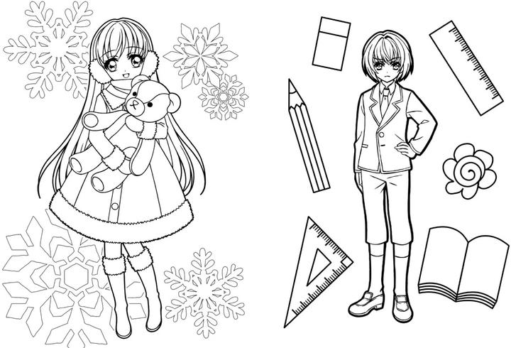 Image du produit Livre de coloriage manga extra épais avec des autocollants pour être créatif et se détendre pour