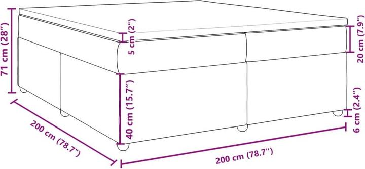 Actual product image vidaXL Boxspringbett (200 x 200 cm)