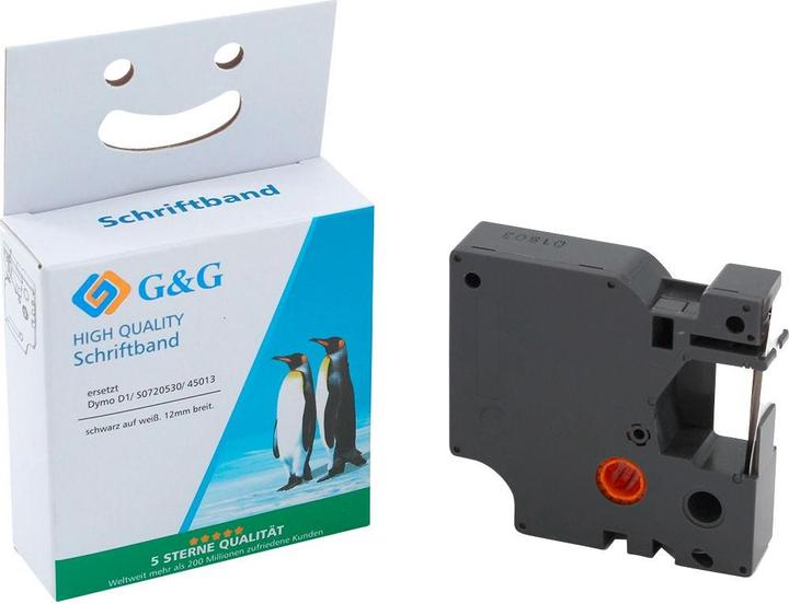 Ruban 10286 Compatible remplace DYMO 45013, S0720530 Couleur du ruban : blanc (1.20 cm, Blanc)