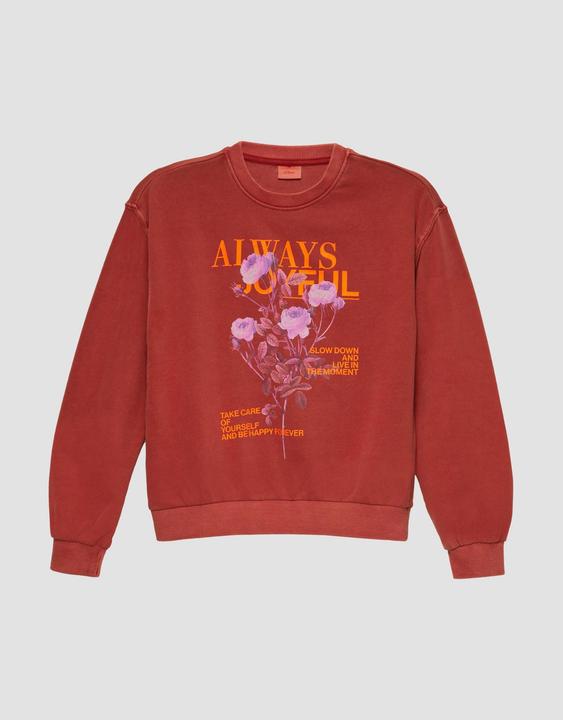 Produktbild S.Oliver Sweatshirt Gewaschenes Oversized-Sweatshirt mit Neon-Print (158, 164)