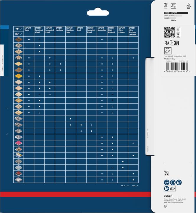 Immagine prodotto Bosch Professional Zubehör Blau Zubehör 2608902131 EXPERT Kreissägeblatt Sandwichplatte 230 x 2,5/1,8 x 30 mm T48