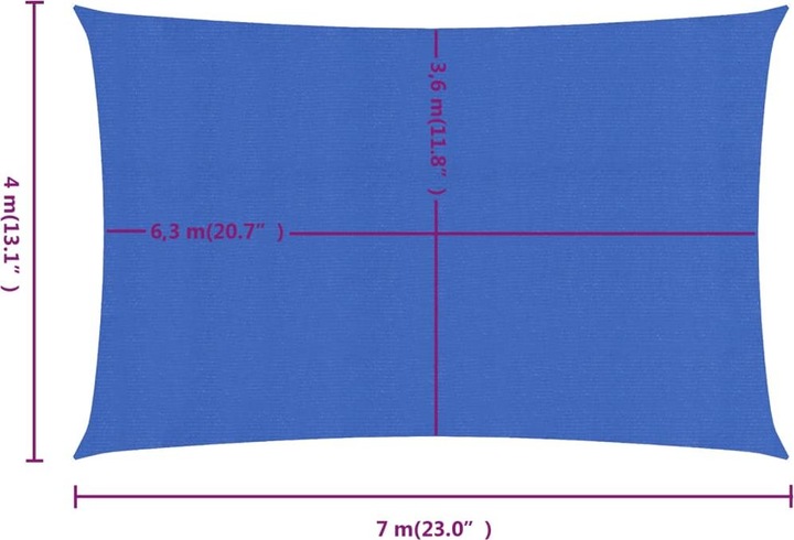 Actual product image VidaXL Sonnensegel 160 g/m² Rechteckig HDPE (4 x 7 m)