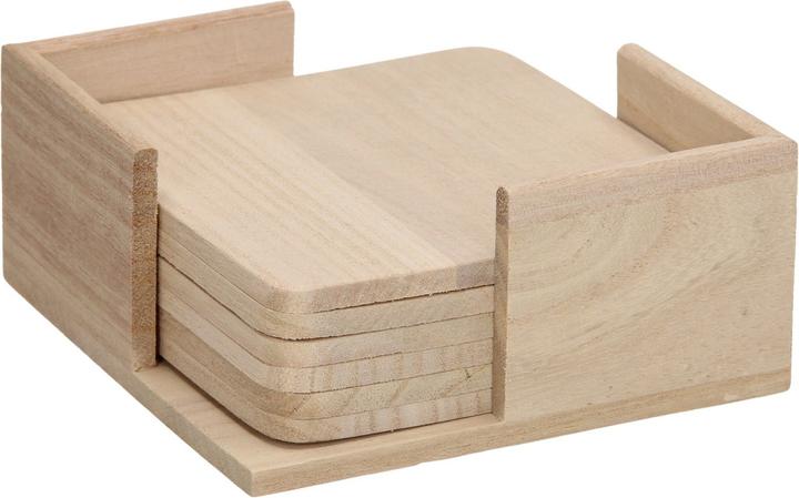 Playwood Holzhalter mit 6 Untersetzern