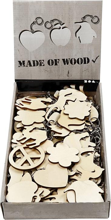 Actual product image Creativ Company Versier je Houten Sleutelhanger, 128st.