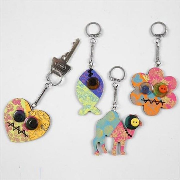 Creativ Company Versier je Houten Sleutelhanger, 128st.