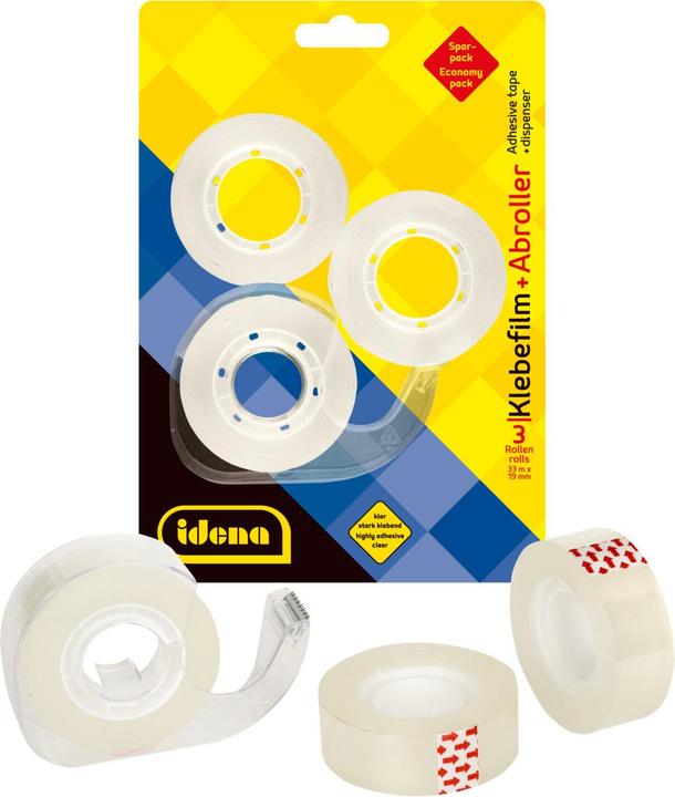 Productafbeelding Idena Plakfolie 33m x19mm 3 stuks + 1 dispenser