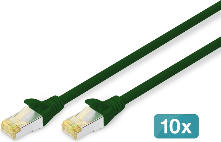Actual product image Digitus CAT 6A S/FTP patch cord, 10 pieces (S/FTP, CAT6a, 3 m)